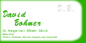 david bohmer business card